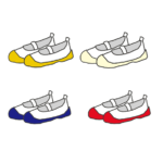 色々な色の上靴のイラスト