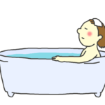 お風呂に入る女性のイラスト
