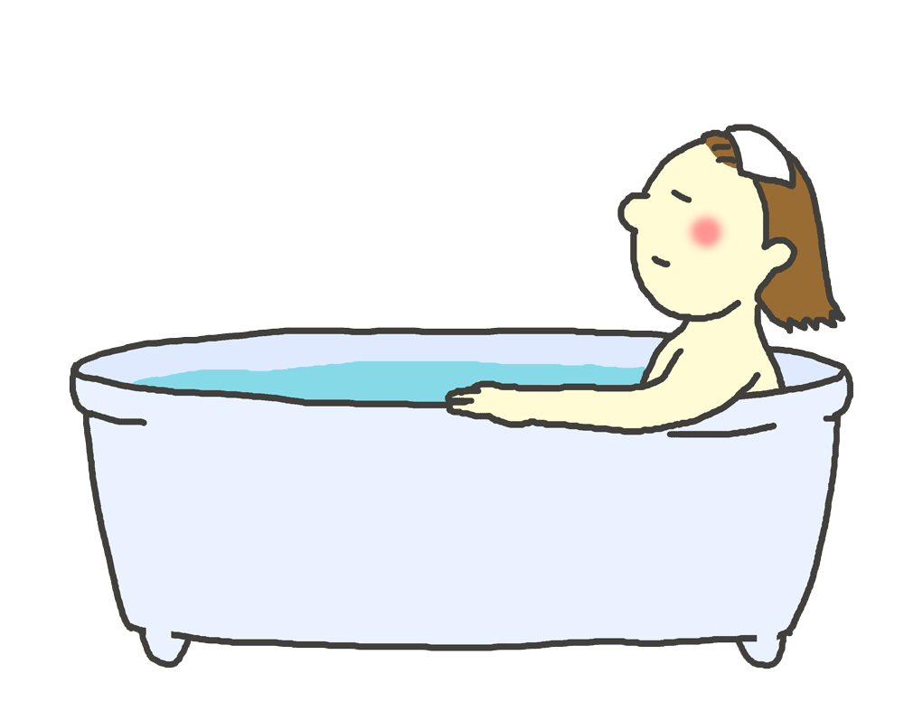 お風呂に入る女性のイラスト