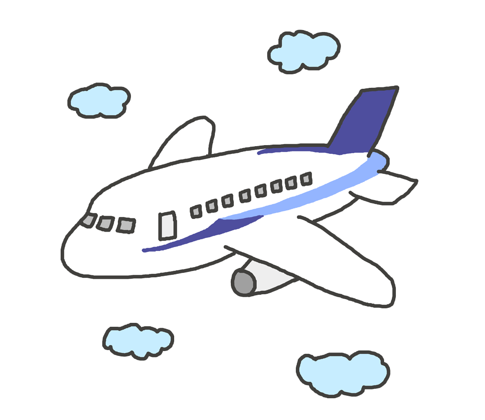 空を飛ぶ飛行機のイラスト イラストの里