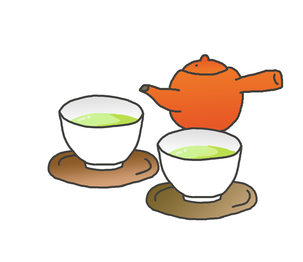 日本茶と急須のイラスト