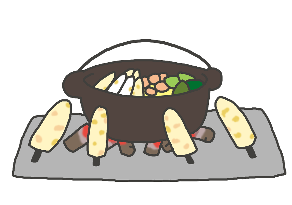 きりたんぽ鍋のイラスト