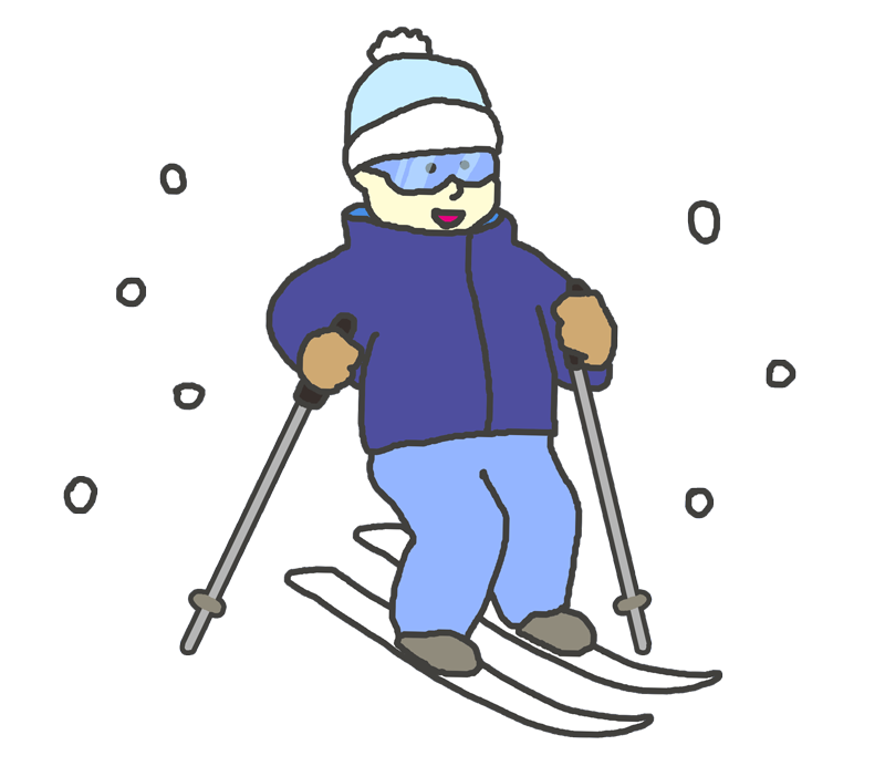 スキーをしている男の子のイラスト