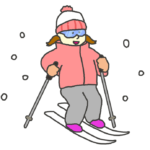 スキーをしている女の子のイラスト