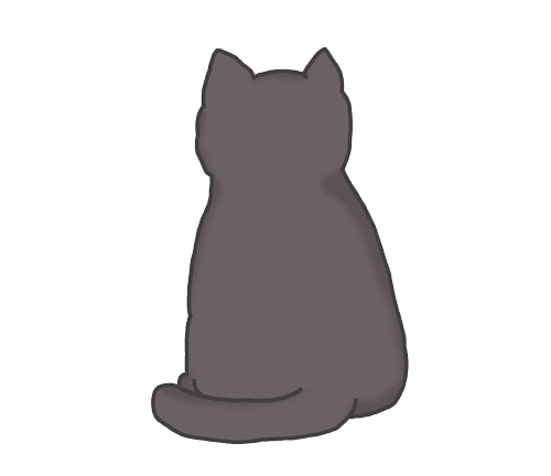 猫 後ろ姿 イラスト 簡単