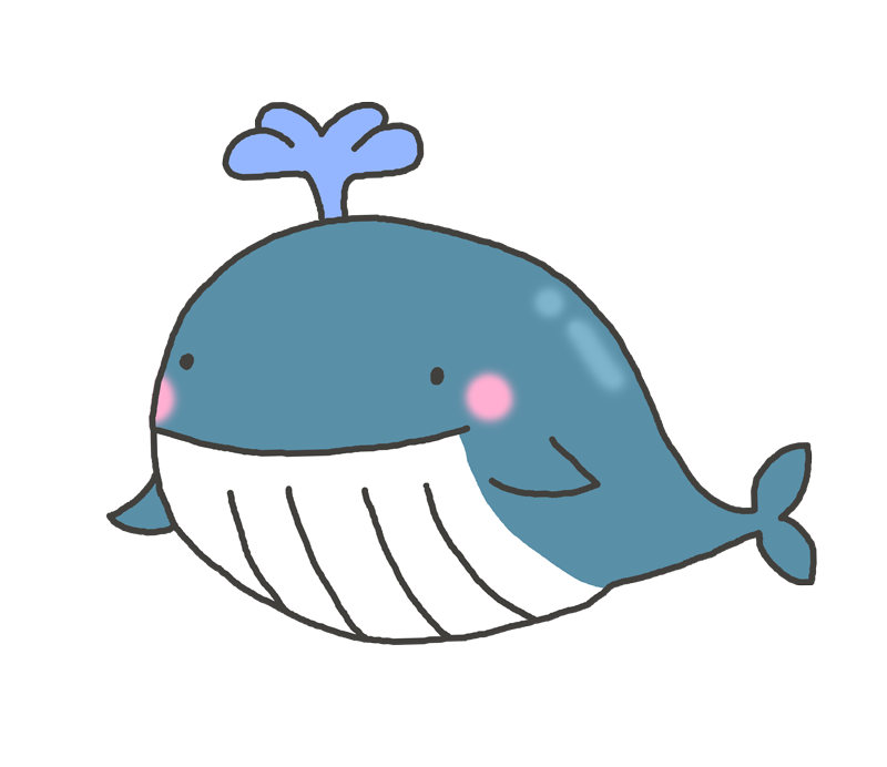 クジラのキャラクター風イラスト