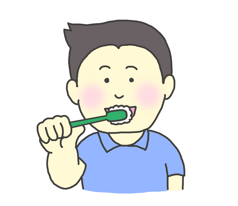 歯磨きをする男の子のイラスト