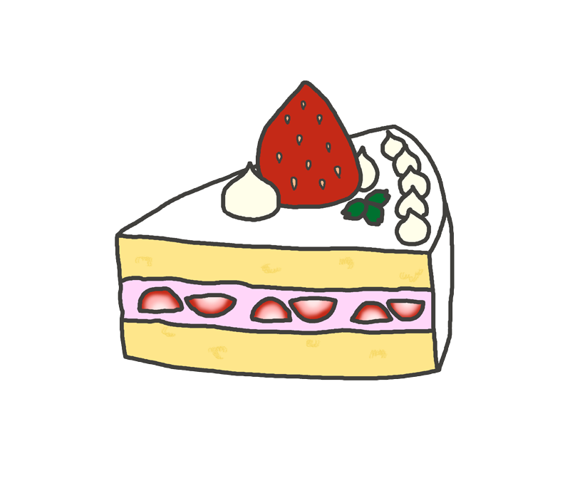 イチゴのショートケーキのイラスト