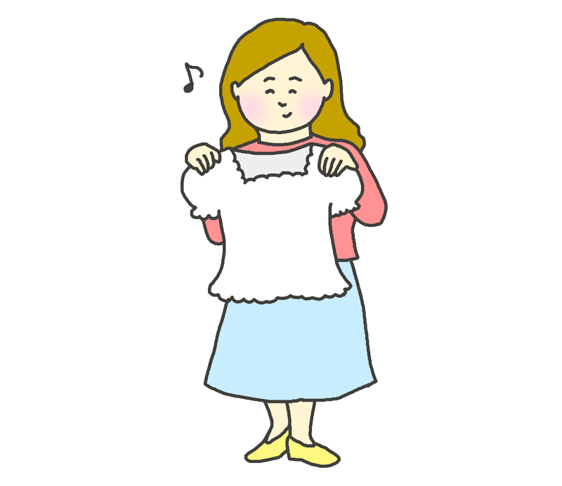 洋服の試着をする女性のイラスト イラストの里