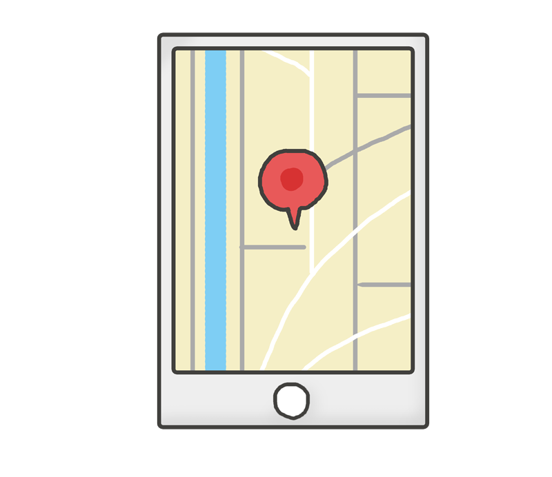 スマホ地図アプリのイラスト イラストの里