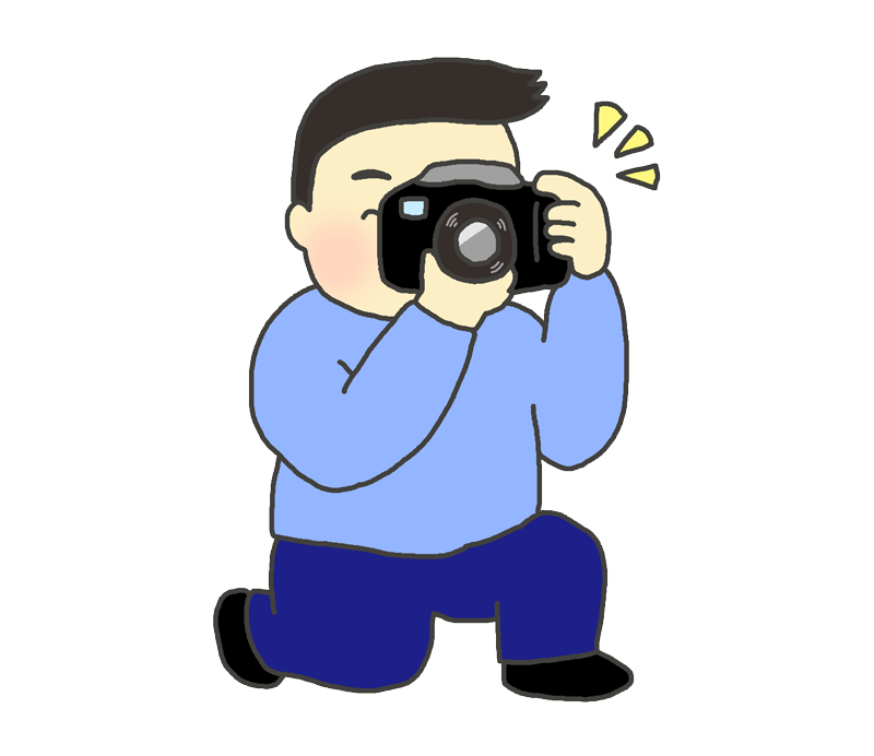 カメラで写真撮影をしている人のイラスト - イラストの里