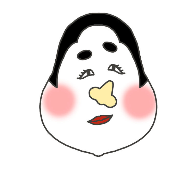 福笑いのイラスト（おかめ） - イラストの里