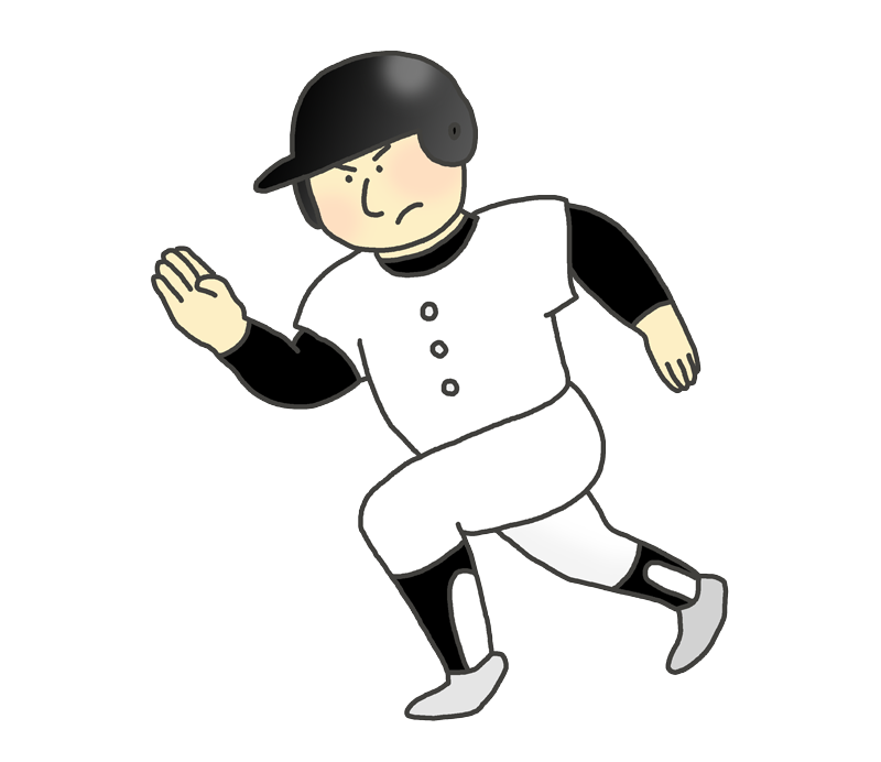 野球選手（走塁）のイラスト