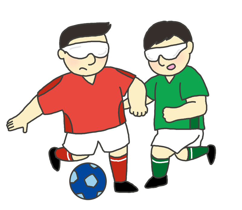 視覚障害サッカーのイラスト（男性）