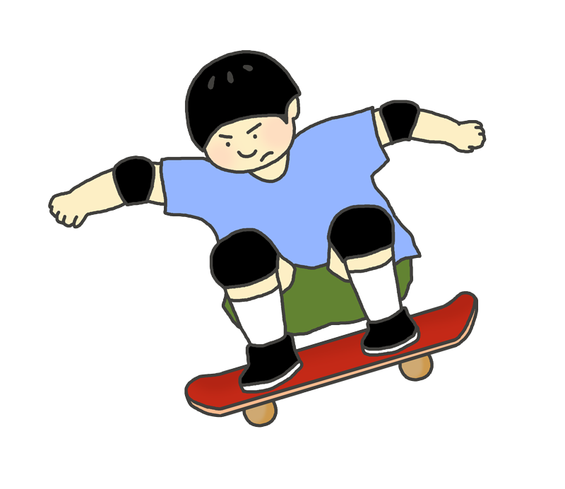 スケートボードのイラスト（男性）