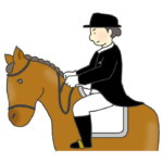 馬場馬術のイラスト（女性騎手）