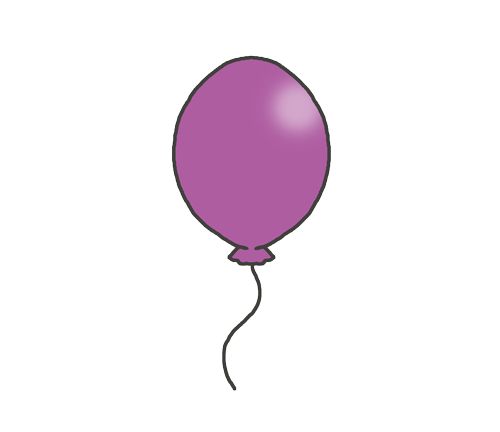 紫色の風船のイラスト