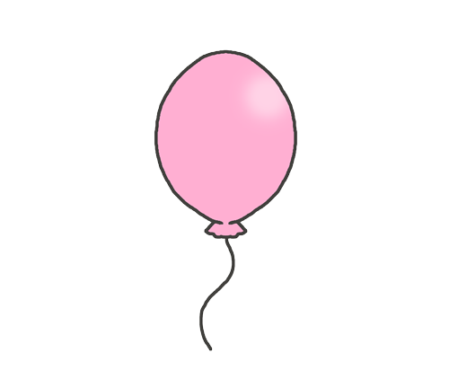 ピンク色の風船のイラスト