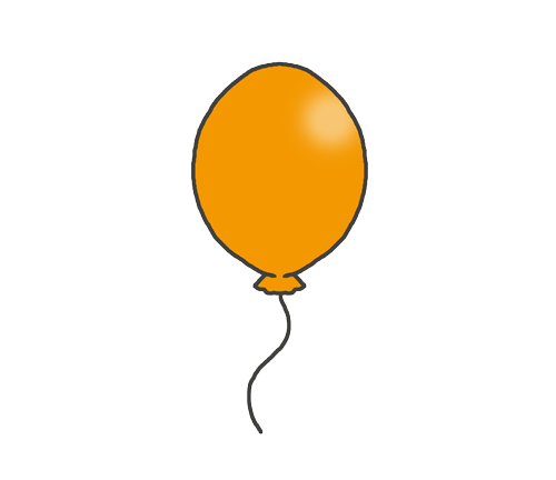 オレンジ色の風船のイラスト