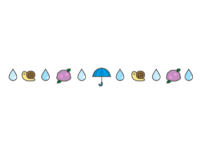 梅雨の飾り線のイラスト