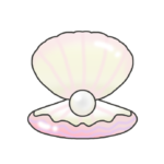 真珠の入った貝のイラスト