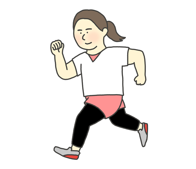 ランニング・ジョギングをする女性のイラスト
