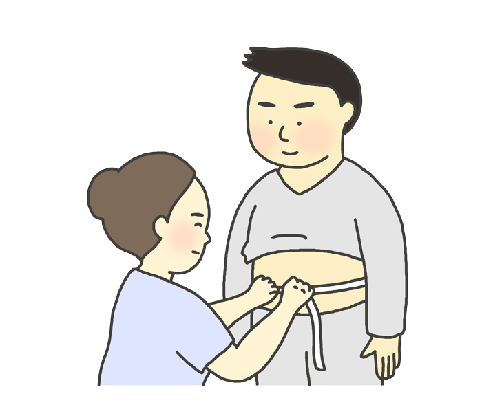 腹囲測定のイラスト（男性）