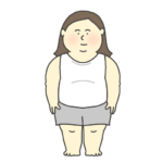太っている女性のイラスト