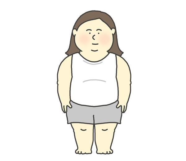 太っている女性のイラスト