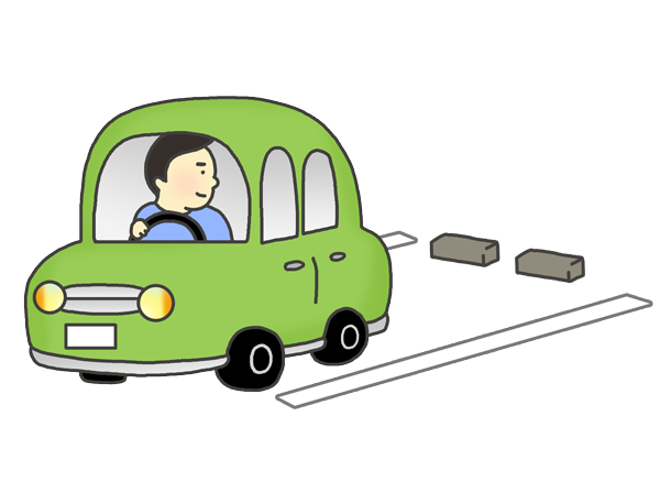 バック駐車のイラスト 横からの絵 イラストの里