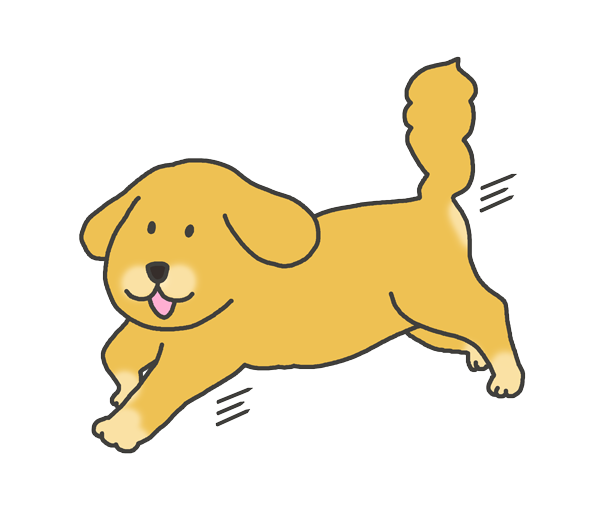 走る犬のイラスト