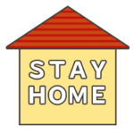 「STAY HOME」の文字イラスト