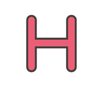 Hの文字イラスト