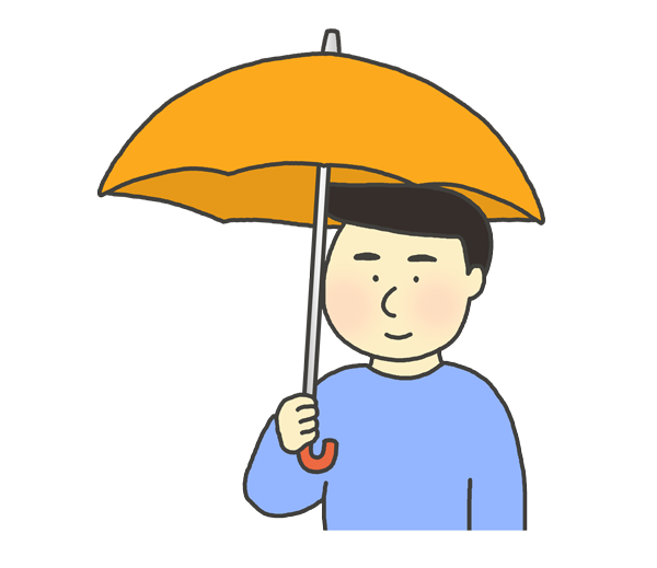 傘をさしている男性のイラスト