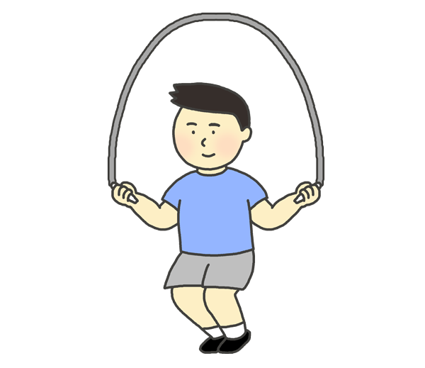 縄跳びをする男の子のイラスト