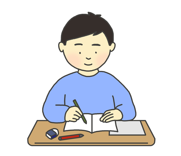 勉強をする男性のイラスト