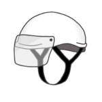 バイク用のハーフヘルメットのイラスト