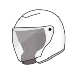 バイクヘルメットのイラスト（ジェット）