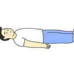 仰向けに寝る男性のイラスト