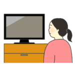 テレビを見る女性のイラスト