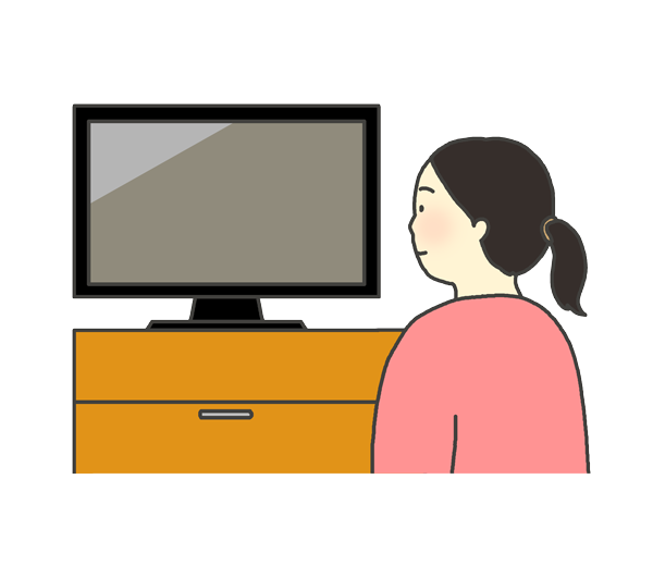 テレビを見る女性のイラスト