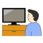 テレビを見る男性のイラスト