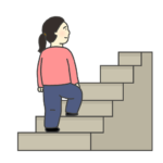 階段をのぼる女性のイラスト