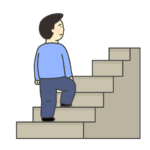階段をのぼる男性のイラスト