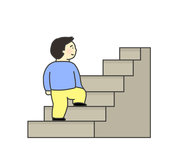 階段をのぼる男の子のイラスト