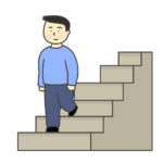 階段を降りる男性のイラスト