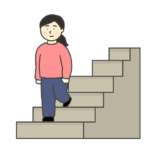 階段を降りる女性のイラスト