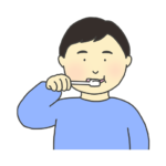 歯磨きをする男性のイラスト