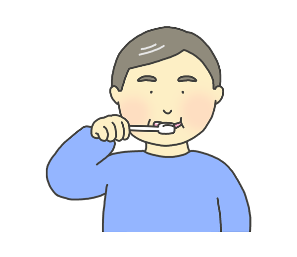 歯磨きをする中年男性のイラスト イラストの里