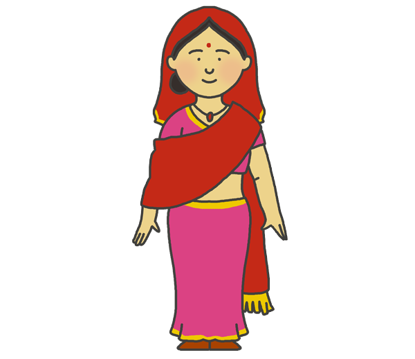 インド人の女性のイラスト